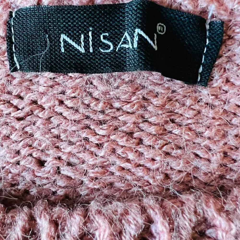 Pink Ruffle Crop Knit Sweater Women’s Size XL Cottagecore - Picture 4 of 12